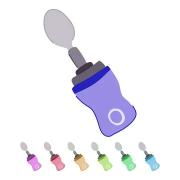 Technology smart spoon vector cartoon graphic Stock Illustration