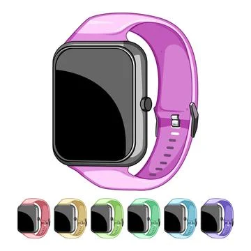 Technology smart watch cartoon vector graphic Stock Illustration