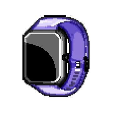 Technology smart watch pixel art vector illustration Stock Illustration