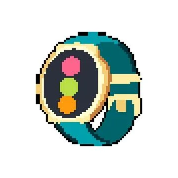 Technology smart watch pixel art vector illustration Stock Illustration