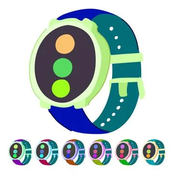 Technology smart watch vector cartoon graphic Stock Illustration