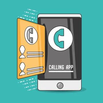 Technology smartphone with touch screen and app call Stock Illustration