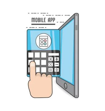 Technology smartphone with touch screen apps Stock Illustration