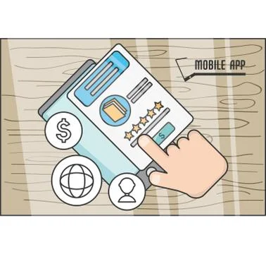 Technology smartphone with touch screen apps Stock Illustration