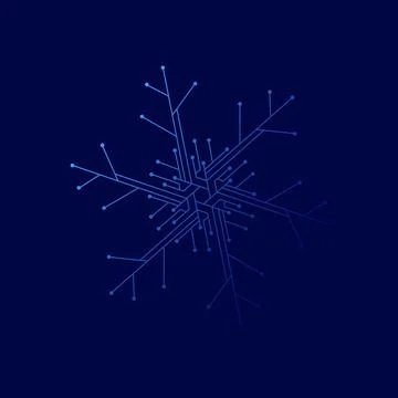 The technology snow electronic logo design for christmas background Stock Illustration