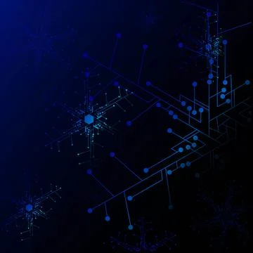 The technology snow electronic logo design for christmas background Stock Illustration