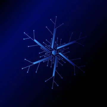 The technology snow electronic logo design for christmas background Stock Illustration