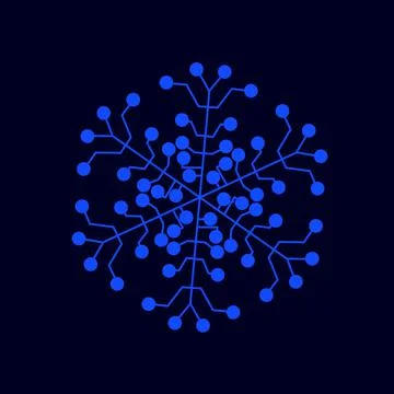 The technology snow electronic logo design for christmas background Stock Illustration