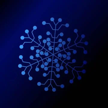 The technology snow electronic logo design for christmas background Stock Illustration