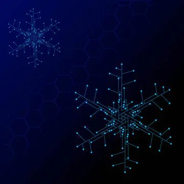 The technology snow electronic logo design for christmas background Stock Illustration