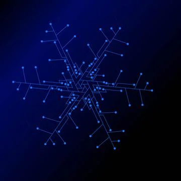 The technology snow electronic logo design for christmas background Stock Illustration