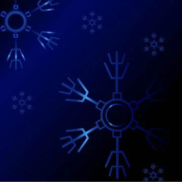 The technology snow electronic logo design for christmas background Stock Illustration