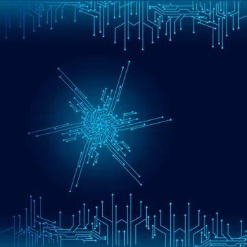 The technology snow electronic logo design for christmas background Stock Illustration