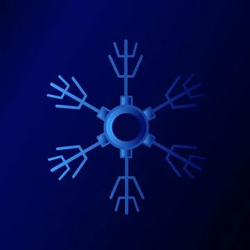 The technology snow electronic logo design for christmas background Stock Illustration