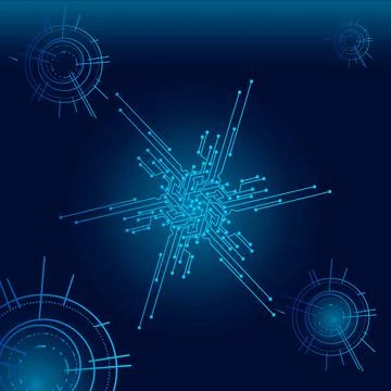 The technology snow electronic logo design for christmas background Stock Illustration