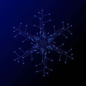 The technology snow electronic logo design for christmas background. Stock Illustration