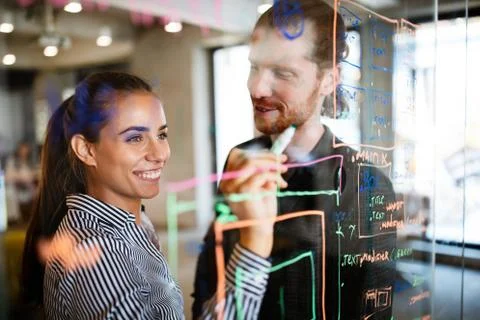 Technology software business office programming people concept Stock Photos