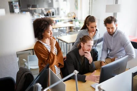 Technology software business office programming people concept Stock Photos
