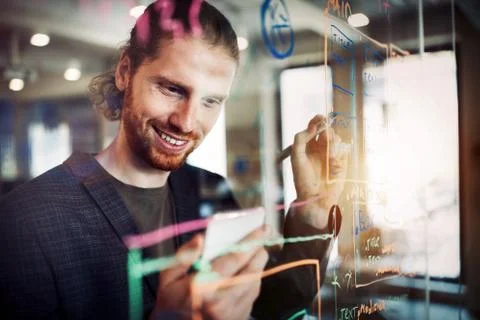 Technology software business office programming people concept 스톡 사진