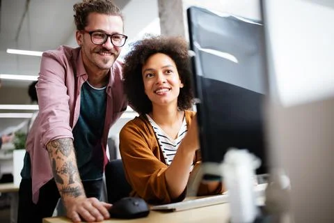 Technology software business office programming people concept Foto stock