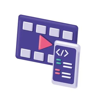 Technology of software development and programming Illustrazione stock