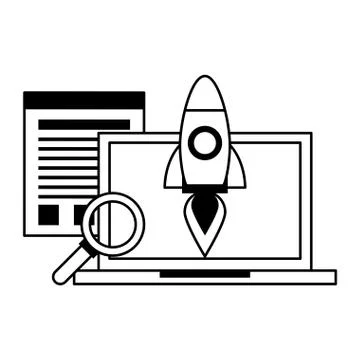 Technology software tools cartoon Illustrazione stock
