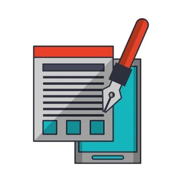 Technology software tools cartoon Ilustração Stock