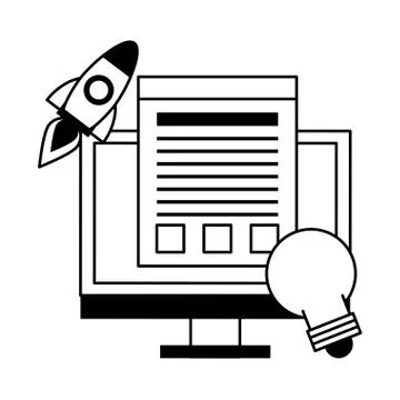 Technology software tools cartoon Ilustração Stock