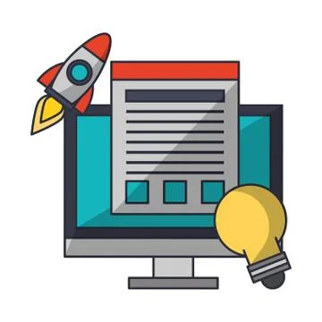 Technology software tools cartoon Stock Illustration