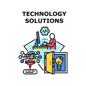 Technology solutions icon vector illustration Stock Illustration
