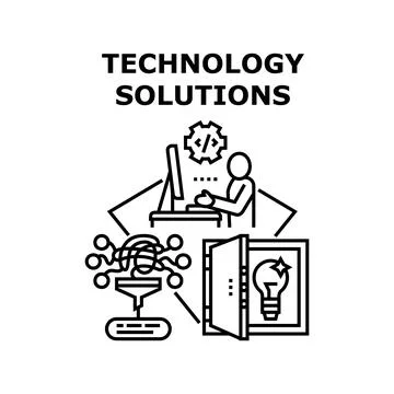 Technology solutions icon vector illustration Stock Illustration