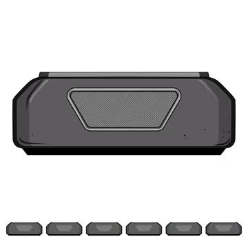 Technology soundbar audio cartoon vector graphic Stock Illustration
