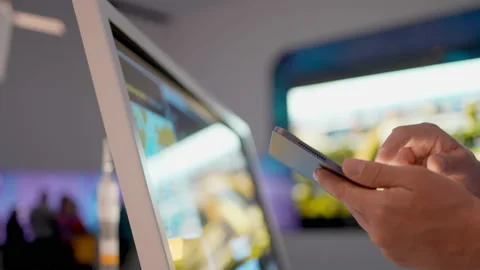 Technology Space concept. Hand of engineer man scientist researcher using Stock Footage 170475995