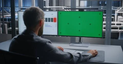 Technology Specialist Using Replaceable Screen for Network Administration Фото
