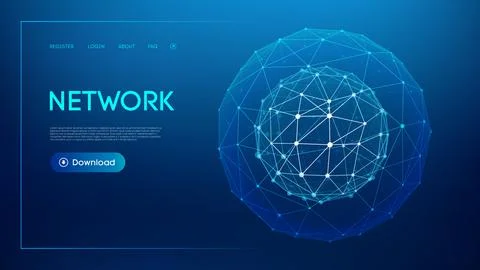 Technology sphere, cloud network. Abstract technology science background. Sphere Illustrazione stock