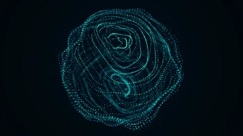 Technology sphere with connecting dots. Digital abstract network structure. Stock Footage 169360586