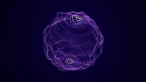 Technology sphere with connecting dots. Digital abstract network structure. Stock Footage 169360587