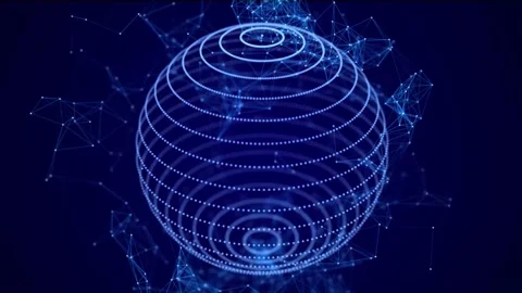 Technology sphere with connecting dots. Stock Footage 169360144