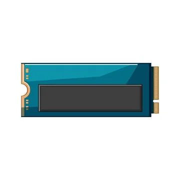 Technology ssd storage cartoon vector illustration Stock Illustration
