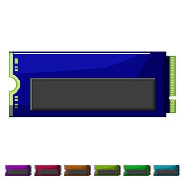 Technology ssd storage cartoon vector graphic Stock Illustration
