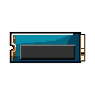 Technology ssd storage pixel art vector illustration イラスト素材