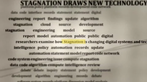 Technology stagnation and digital systems research concept 動画素材 347430962