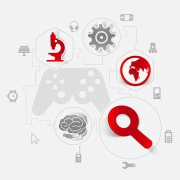 Technology sticker infographic Stock Illustration
