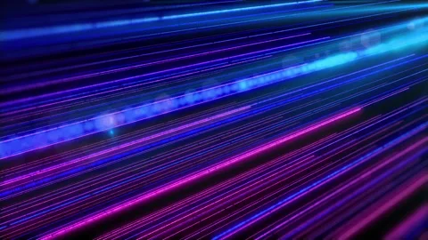 Technology stream network neon glowing with lens flare 4K motion. Stock Footage 188425197