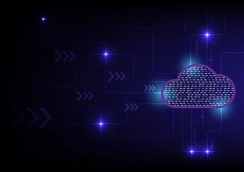 Technology style background, clouds network communication and connection Stock Illustration