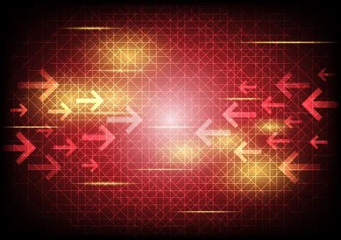 Technology style background, theme of online network and arrows Stock Illustration