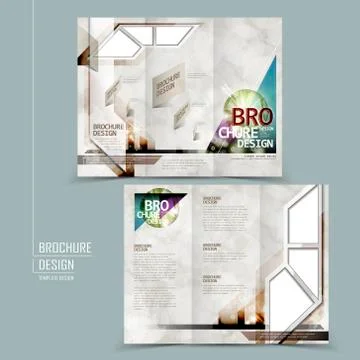 Technology style tri-fold template Stock Illustration