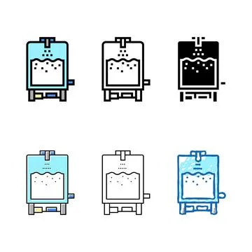 Technology styleset cheese production color icon vector Stock Illustration