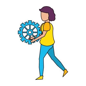 Technology support and maintenance cartoon Stock Illustration