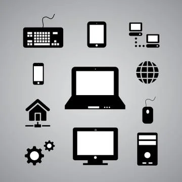 Technology symbol set Stock Illustration
